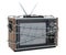 TV set with barbed wire. Forbidden TV concept. 3D rendering