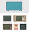 Tv set. Retro and modern digital tv for news movies and broadcasts old filming gadgets garish vector illustrations