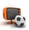 Tv and soccer ball