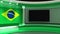 TV studio. Brazilian flag.  News studio. Loop animation.