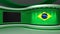 TV studio. Brazilian flag.  News studio. Loop animation. Background for any green screen or chroma key video production. 3d render