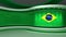 TV studio. Brazilian flag.  News studio. Loop animation. Background for any green screen or chroma key video production. 3d render