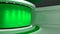 TV studio. Brazilian flag.  News studio. Loop animation. Background for any green screen or chroma key video production. 3d render