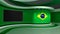 TV studio. Brazilian flag.  News studio. Loop animation. Background for any green screen or chroma key video production. 3d render