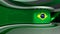 TV studio. Brazilian flag.  News studio. Loop animation. Background for any green screen or chroma key video production. 3d render