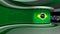 TV studio. Brazilian flag.  News studio. Loop animation. Background for any green screen or chroma key video production. 3d render