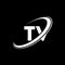 TV T V letter logo design. Initial letter TV linked circle uppercase monogram logo red and blue. TV logo, T V design. tv, t v