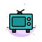 TV, Television, Media Abstract Flat Color Icon Template