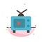 TV, Television, Play, Video Abstract Flat Color Icon Template