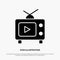 TV, Television, Play, Video solid Glyph Icon vector