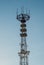 TV tower with antennas,telecommunication building,