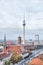 TV-tower and Rotes Rathaus (Red City Hall) in Berlin