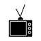 Tv vintage televisor icon, vector illustration, black sign on isolated background