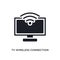 tv wireless connection isolated icon. simple element illustration from ultimate glyphicons concept icons. tv wireless connection