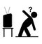 TV yoga tutorial lesson man pictogram flat icon isolated on whit