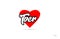 tver city design typography with red heart icon logo