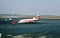 A TWA Boeing B-727-233 pushing back at Boston Logan International  Airport KBOS