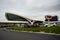 TWA Hotel exteriors at the landmark TWA Flight Center building designed by Eero Saarinen at the JFK International Airport in NY