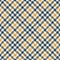 Tweed check plaid pattern in blue, gold, off white for spring summer autumn winter. Seamless diagonal goose foot tartan check.