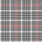 Tweed plaid pattern in black and red. Seamless herringbone glen checkered plaid graphic.