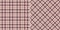 Tweed plaid pattern print in pink and brown. Spring summer autumn winter small checks tartan vector background for dress, jacket.