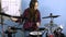 Tween girl playing electronic drums