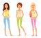 Tween girls in colorful summer fashion clothes