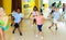 Tweens exercising in choreography class