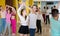 Tweens practicing jive in dance class