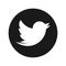 Tweet bird icon flat black round button vector illustration