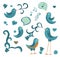 Tweet-tweet birds in vector.