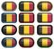 Twelve buttons of the Flag of Belgium