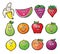 Twelve Cartoon Fruit Characters