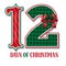 The Twelve days of Christmas typographic illustration