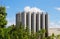 Twelve tower silos on chemical plant