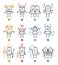 Twelve Zodiac Cartoon Characters Signs