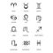 Twelve zodiac signs black vector illustrations set