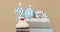 Twenty 20 candle in cupcake pastel background