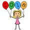 Twenty Eighteen Balloons Represents New Year And Kids