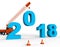 Twenty Eighteen Indicates 2018 New Year And Annual 3d Rendering