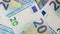 Twenty euro background. Close up on Many euro money bills. EU money banknotes. Money or European union currency concept