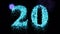 Twenty firework celebration number or blue neon celebration - video animation