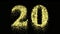 Twenty firework celebration number or gold neon celebration - video animation