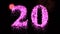 Twenty firework celebration number or pink neon celebration - video animation