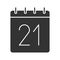 Twenty first day of month glyph icon