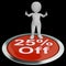 Twenty-Five Percent Off Button Shows 25 Lower Price