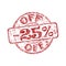 Twenty five percent off stamp