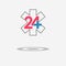 Twenty four available medical help icon. Emergency symbol