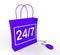 Twenty-four Seven Bag Represents Online Shopping
