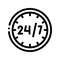 Twenty-four-seven Service Vector Thin Line Icon